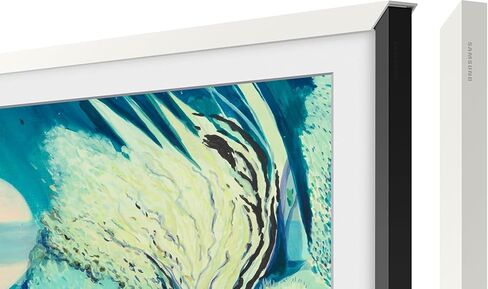 Samsung 50" The Frame Customizable Bezel 2021–2025, Modern White Magnetic Frame VG-SCFA50WTBZA Trim Kit for 50-Inch QLED Art TV, Easy Snap-On Gallery Style Wall-Mount Home Theater Decor, With Cloth in Saudi Arabia