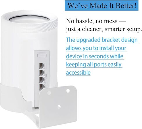 حامل جداري لجهاز توجيه Deco WiFi 7، متوافق مع نظام Deco BE63/BE65/BE67/BE68/BE10000/BE11000/BE14000 Mesh Wi-Fi 7، حامل جهاز توجيه موفر للمساحة مع إدارة الكابلات (Clean-1pack، أبيض) in Kuwait