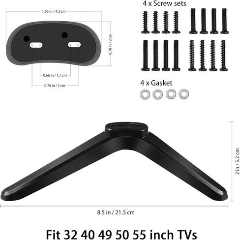 Universal TV Stand Legs for TV 32-55 inch - Replacement Base Stand for Insignia, Includes 16-Piece Screw Kit & Spacers, Fits 0.66" & 0.78" Hole in Saudi Arabia