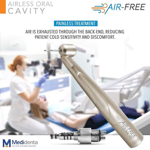 Medidenta - AFT45 MEDIDENTA Air Free 45 Titan Surgical – High-Speed Dental Handpiece for Air-Free Debonding to Reduce Cold Sensitivity and Discomfort, 22Watts of Consistent Cutting Power + Coupler in Kuwait