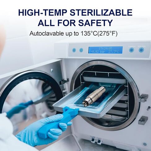 قارنة توصيل 4E 4E'S USA متوافقة مع قبضة نمط NSK: اتصال سريع | دوران 360 درجة | واجهة خلفية ذات 4 فتحات | طلاء التيتانيوم | صمام مضاد للتراجع| تمت الموافقة على 510(ك). in Kuwait