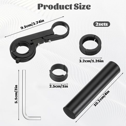 مجموعتان من موسع مقود الدراجة، دعامة تمديد لمقود الدراجة من الألومنيوم لتركيب الدراجة in Kuwait