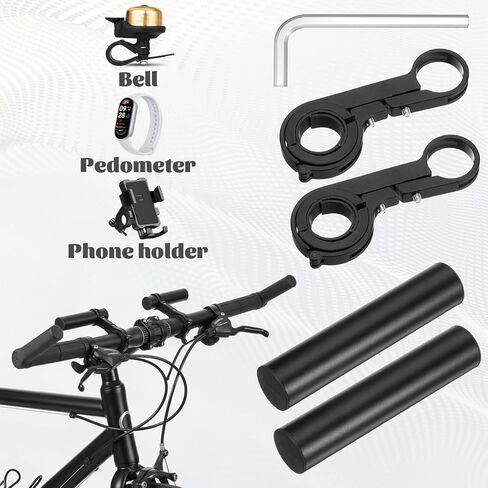 مجموعتان من موسع مقود الدراجة، دعامة تمديد لمقود الدراجة من الألومنيوم لتركيب الدراجة in Kuwait