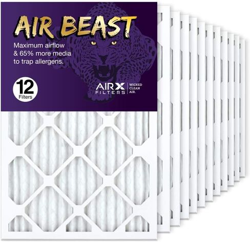 مرشحات AIRx 18x20x1 فلتر هواء MERV 11 مطوي فلتر هواء فرن HVAC AC، Air Beast 12-Pack صنع في الولايات المتحدة الأمريكية in Saudi Arabia