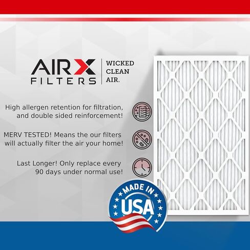مرشحات AIRX الهواء النظيف الشرير. 15x20x2 فلتر الهواء MERV 13 مرشح مكيف الهواء مطوي الكهروستاتيكي 6 حزمة مرشحات فرن HVAC AC in Saudi Arabia