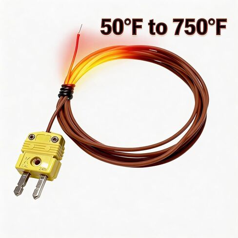 2 حزمة من مجسات الحرارية من النوع K 40 بوصة كابل من 50 درجة فهرنهايت إلى 750 درجة فهرنهايت | مجسات الخرزة لإصلاح معدات التدفئة والتهوية وتكييف الهواء (HVAC) المتعددة in Kuwait