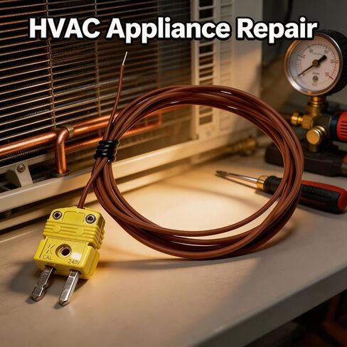 2 حزمة من مجسات الحرارية من النوع K 40 بوصة كابل من 50 درجة فهرنهايت إلى 750 درجة فهرنهايت | مجسات الخرزة لإصلاح معدات التدفئة والتهوية وتكييف الهواء (HVAC) المتعددة in Kuwait