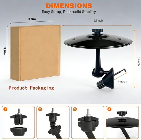 Car Cymbal Air Vent,Clip-On Mini Crash Cymbal with Drum Stick for Car Vent,Great Gift for Music Lovers,Fits Most Vehicles (Glossy Black) in Saudi Arabia