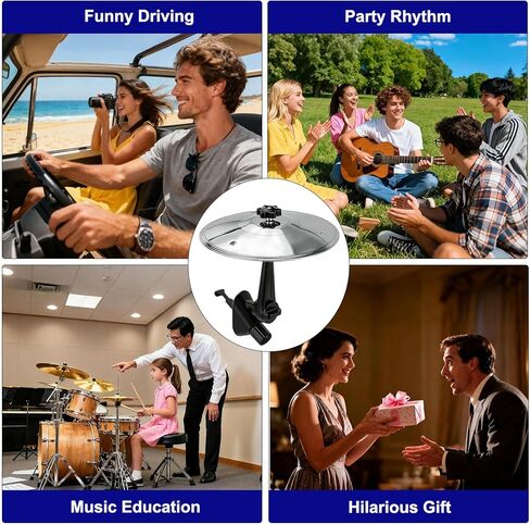 فتحة تهوية صنج السيارة، صنج تحطم السيارة، صنج طبل صغير للسيارة يجعل قيادتك أكثر متعة، أداة موسيقية مضحكة لمحبي موسيقى الطبول هدية مناسبة لجميع المركبات (فضي) in Kuwait