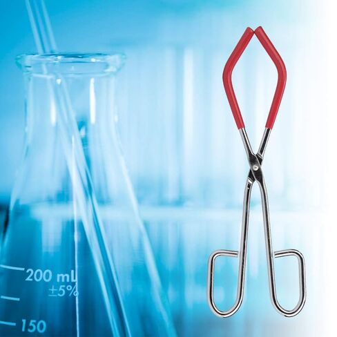 Labs Beaker Tongs, 26cm/10.2in Stainless Steel Lab Clip Tool Lightweight Flask Clip Chemical Tongs Teaching Instrument for Laboratories Household in Saudi Arabia