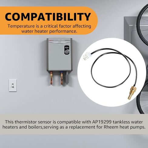 AP19299 Thermistor Chamber Sensor Replacement,Compatible with Rheem AP19299 Heat Pumps and Ultra Low Nox Tankless Water Heaters in Saudi Arabia