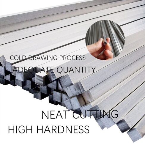 4 عبوات 1/4 بوصة × 1/4 بوصة × 12 بوصة شريط فولاذي مربع دقيق مفاتيح معدنية مسحوبة على البارد لاقتران علبة التروس، لون فضي in Kuwait