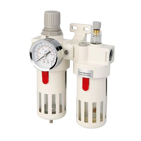 WeiTeng 1/2" NPT Compressed Air Filter Regulator Combo, 5 Micron Brass Filter, Semi-Auto Drain, Polycarbonate Bowl ，0-138 PSI Gauge,for Industrial Pneumatic Systems & Air Compressors in Kuwait