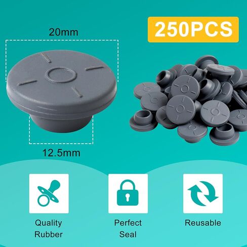 250 قطعة 20 مللي متر سدادات زجاجات مطاطية الشفاء الذاتي حقن ميناء الفطر تزايد الإمدادات لقارورة زجاجية وجرار الثقافة السائلة in Kuwait