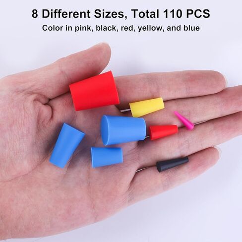 سدادات مطاطية 110 قطعة سدادات مطاطية سدادات سيليكون 8 أحجام متنوعة 1/16 بوصة إلى 5/8 بوصة لسدادات الفتحات in Kuwait