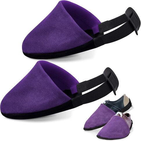 Zhanmai Bowling Shoe Slide, 2 Pack/ 1 Pair Adjustable Sole Cover Sock with Elastic Band Fit Most Men Women Shoes Bowling Accessories for Playing Ball Dancing, L(Purple) in Saudi Arabia