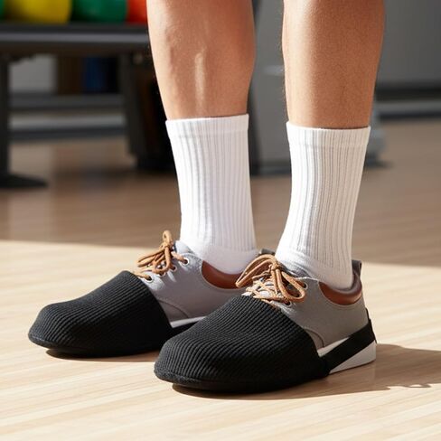 2 Pcs Bowling Shoe Slide, Bowlings Shoe Cover Bowlings Accessories Bowling Slider Cover Adjustable Universal Sole Slide Covers with Elastic Band for Men Women Bowler Playing Ball and Dancing in Saudi Arabia