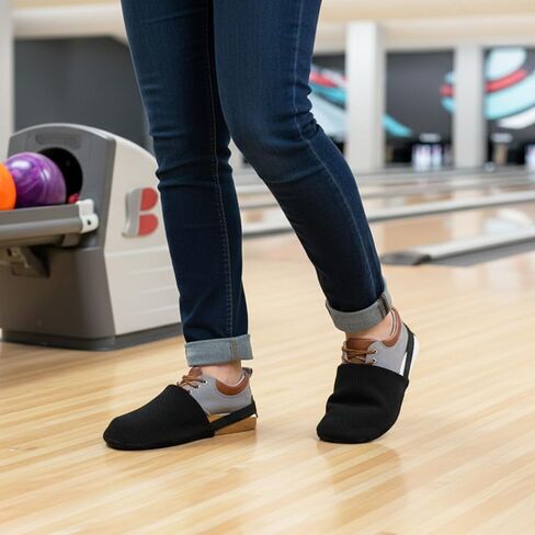 2 Pcs Bowling Shoe Slide, Bowlings Shoe Cover Bowlings Accessories Bowling Slider Cover Adjustable Universal Sole Slide Covers with Elastic Band for Men Women Bowler Playing Ball and Dancing in Saudi Arabia