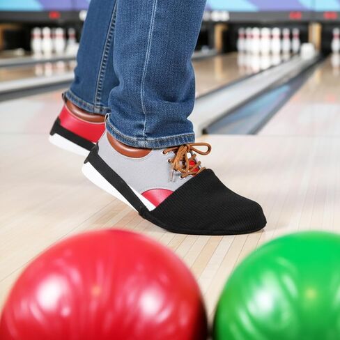 2 Pcs Bowling Shoe Slide, Bowlings Shoe Cover Bowlings Accessories Bowling Slider Cover Adjustable Universal Sole Slide Covers with Elastic Band for Men Women Bowler Playing Ball and Dancing in Saudi Arabia