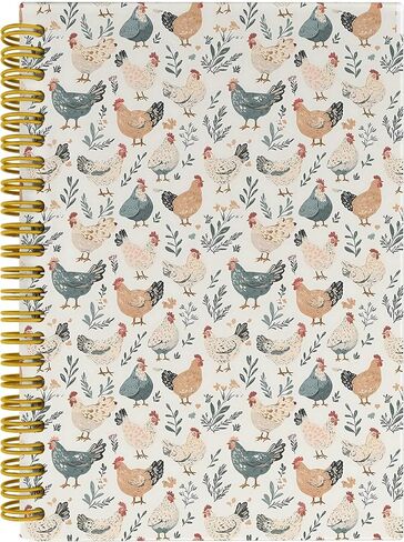 Chicken Floral Notebook Journal, Chicken Lovers Gifts for Women Notebooks for Note Taking, Retro Floral Journals for Writing, Hardcover Spiral Notebook Journal, 5.5x8.3 Inch in Kuwait