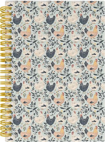 Chicken Floral Notebook Journal, Chicken Lovers Gifts for Women Notebooks for Note Taking, Retro Floral Journals for Writing, Hardcover Spiral Notebook Journal, 5.5x8.3 Inch in Kuwait