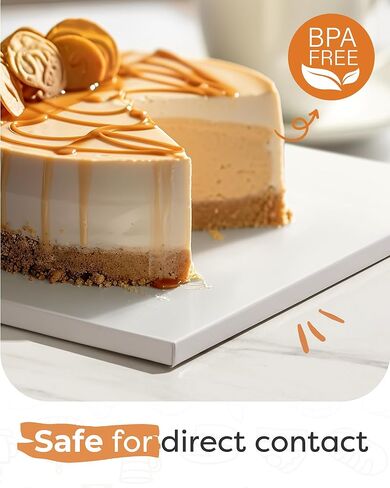 Kootek 14 Inch Square Cake Drum, 1/2 Inch Thick Sturdy Boards with Fully Wrapped Edges, Heavy Duty Corrugated Cardboard Base for Decorating Baking Supplies, Base para Pastel, 1 Pack in Kuwait