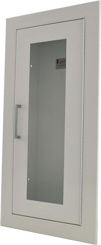 Larsens 2409-R2 Recessed Fire Extinguisher Cabinet-White Baked Enamel-Full Clear Acrylic Door in Kuwait