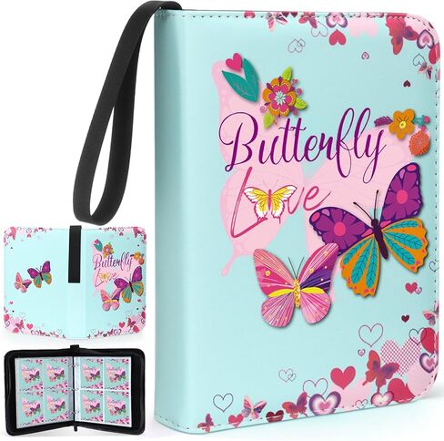 Aliceset Card Binder for Girls 4 Pocket مع 55 Sleeves 440 Collectible Trading Binder Case Book Book Book for Game Sports Collection Organizer Supply (Pink Bow) in Saudi Arabia