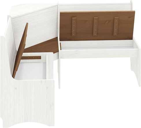 مجموعة كراسي طاولة طعام زاوية الإفطار في زاوية المطبخ، موفرة للمساحة 3-4 مقاعد على شكل حرف L لمنزل المزرعة العائلي والخشب البني الأبيض in Kuwait