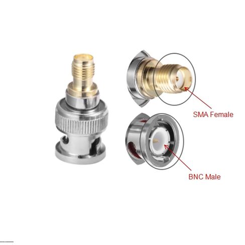 محول BNC ذكر إلى SMA أنثى (2 حزمة)، موصل أسطواني مطلي بالذهب 50 أوم لهوائي WiFi، الراديو، راسم الذبذبات، جهاز اتصال لاسلكي، الاتصالات المتنقلة، معدات اختبار الترددات اللاسلكية in Kuwait
