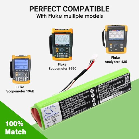 Cameron Sino 3600mAh Replacement Battery for Fluke BP190, B11432 and 677390, 190M Medical OscilloscopeScope, Analyzers 433, Analyzers 434, Analyzers 435, 192, 192B, 196, 196B, 196C, 199, 199B, 199C in Saudi Arabia