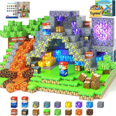 Magnetic Blocks 100PCS Kids Toys Magnetic Building Blocks Sensory Stem Boys Toys Ages 3-5 4-6 5-7 Classroom Must Haves 3 4 5 6 7 8 9 10 Year Old Boy Birthday Gifts in Kuwait