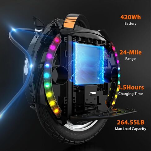 KINGSONG 14DPro Electric Unicycle for Adults, One Wheel Self Balancing Scooters for Adults, 19 MPH Top Speed & 32° Climbing, Smart Self-Balancing Commuter Scooter (Black) in Saudi Arabia