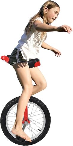 Outdoor Wheel Unicycle, 16Inch/24Inch One Wheel Bike Adjustable Seat Exercise Bicycle for 7-60 Years Old, Outdoor Sports Fitness Exercise Unicycle (16Inch Red) in Saudi Arabia