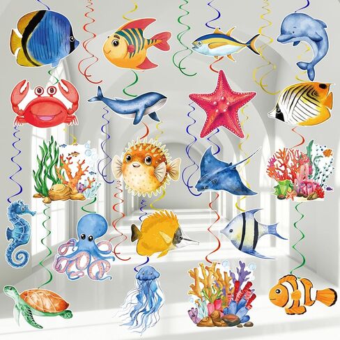 Reptile Jungle Happy Birthday Banner and 15 Pcs Hanging Swirl Wildlife Snake Alligator Lizard Turtle Camping Wilderness Jungle Party Decorations in Saudi Arabia
