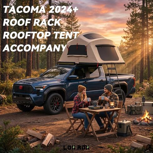 حامل سقف عالي التحمل لسيارة بيك آب تاكوما المزدوجة ذات الكابينة المزدوجة و4 أبواب لعام 2024 | متعددة الوظائف | مطلي بمسحوق مقاوم للصدأ | لا يوجد تركيب الحفر in Kuwait