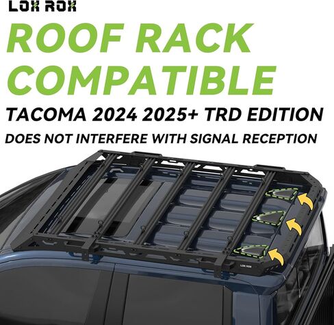 حامل سقف عالي التحمل لسيارة بيك آب تاكوما المزدوجة ذات الكابينة المزدوجة و4 أبواب لعام 2024 | متعددة الوظائف | مطلي بمسحوق مقاوم للصدأ | لا يوجد تركيب الحفر in Kuwait