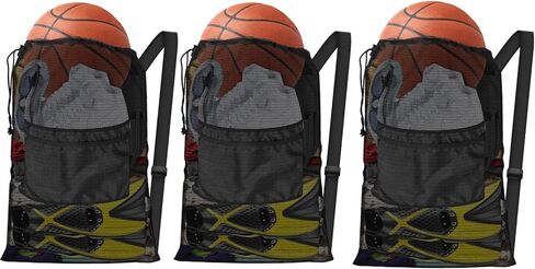 BROTOU Drawstring Bag Heavy Duty Mesh Gym Bag with Pocket for Swimming Yoga Beach Laundry in Saudi Arabia