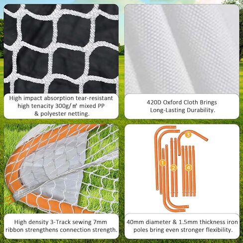 Gagalileo Lacrosse Goal Net: 6x6FT Heavy Duty Fixed Training with Durable Mesh Stable Steel Frame Backyard Field Practice for Youth Adult Players in Kuwait