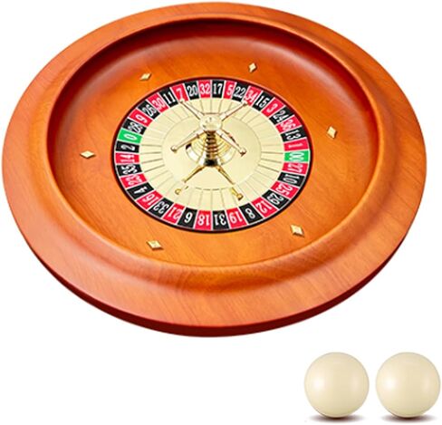 Wooden Roulette Wheel, 11 inch Solid Wood Casino Roulette Wheels for Adults, Casino Gaming Table, Roulette Game, Professional Roulette Board for Home Game Night Party in Kuwait