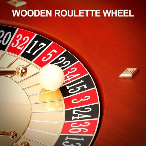 Wooden Roulette Wheel, 11 inch Solid Wood Casino Roulette Wheels for Adults, Casino Gaming Table, Roulette Game, Professional Roulette Board for Home Game Night Party in Kuwait