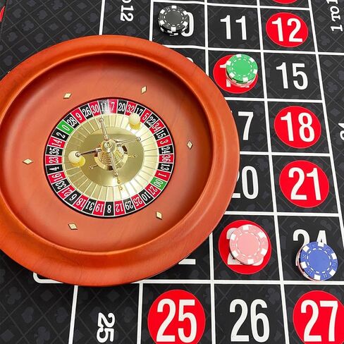 Wooden Roulette Wheel, 11 inch Solid Wood Casino Roulette Wheels for Adults, Casino Gaming Table, Roulette Game, Professional Roulette Board for Home Game Night Party in Kuwait