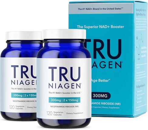 TRU NIAGEN Patented NAD+ Supplement for Anti Aging and Cell Regeneration, Niagen, 60 300 mg Servings | Supports Cellular Energy, Brain, Muscle | Nicotinamide Riboside (NR) Take 2 Daily | 2 Bottles in Kuwait