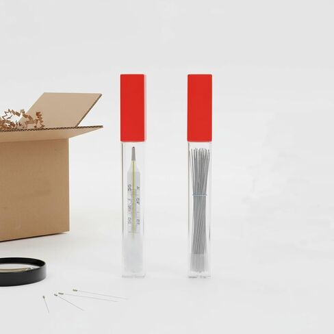 2 Pack Transparent Thermometer Storage Case - Plastic Tube Holder for Thermometers & Needles, Ideal for Home, Hospital, Clinic - Durable Thermometer Container & Needle Box in Kuwait