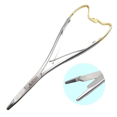 Olsen Hegar Mathieu Needle Holder | Mitten Scissor Clamps | Needle Driver with Scissors Cutting Edges | 6.5 inches with Tungsten Carbide in Saudi Arabia