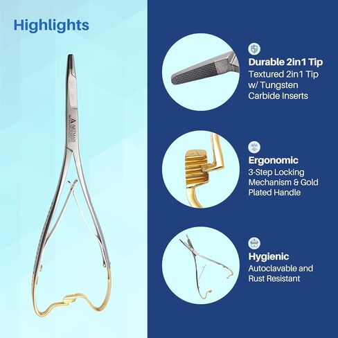 Olsen Hegar Mathieu Needle Holder | Mitten Scissor Clamps | Needle Driver with Scissors Cutting Edges | 6.5 inches with Tungsten Carbide in Saudi Arabia
