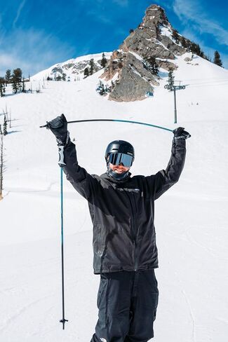 أقطاب التزلج المركبة Goode Ascent - أقطاب التزلج على جبال الألب خفيفة الوزن وعالية الأداء للرجال والنساء، بناء مركب قوي، قبضة مريحة، التزلج على جميع الجبال، تصميم رسومي جديد in Kuwait