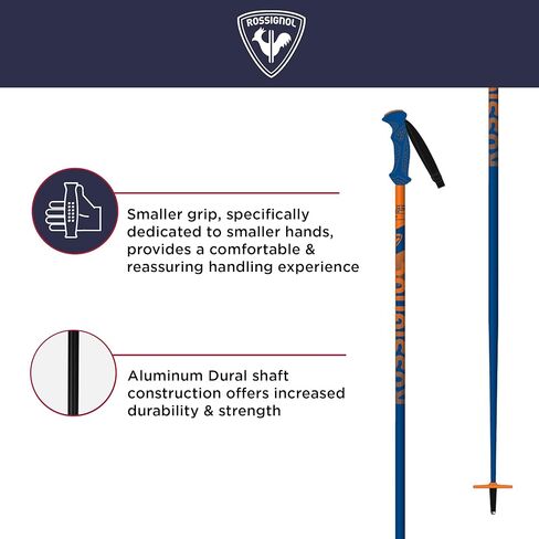 Rossignol Tactic Alpine Ski Poles - Lightweight Kids’ Downhill Ski Poles - Blue in Saudi Arabia