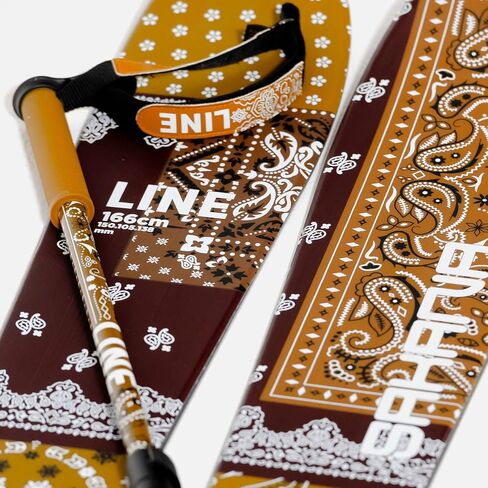 LINE Adult's Paintbrush Ski Poles | Durable Lightweight Aluminum Winter Sports Adjustable Length Alpine Ski Poles with Ergonomic BMX Grip & Screw Off Basket | Freeride, All Mountain, Powder, Touring in Kuwait