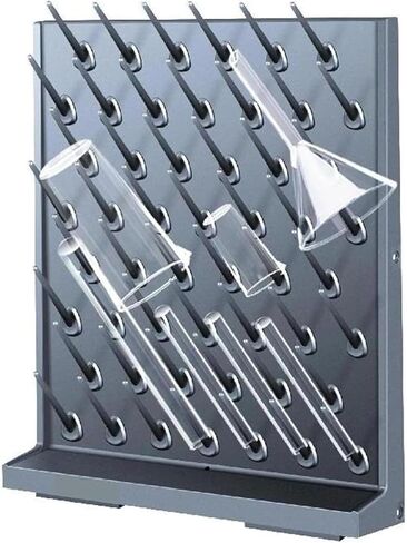 52 Rods Lab Drying Rack, Wall Mount Glassware Drying Rack, with Drain Hole and Removable Drip Rod, Sturdy and Durable, for Lab Glassware and Bottles ﻿ in Kuwait
